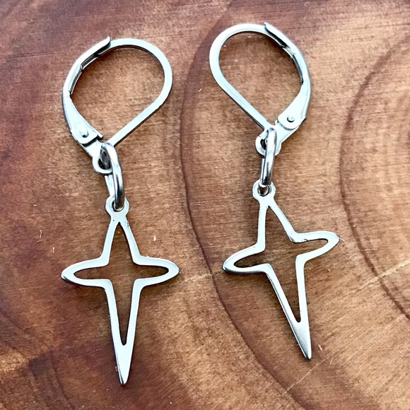 🆕 Cross Dangle Earrings Stainless Steel - Picture 2 of 3